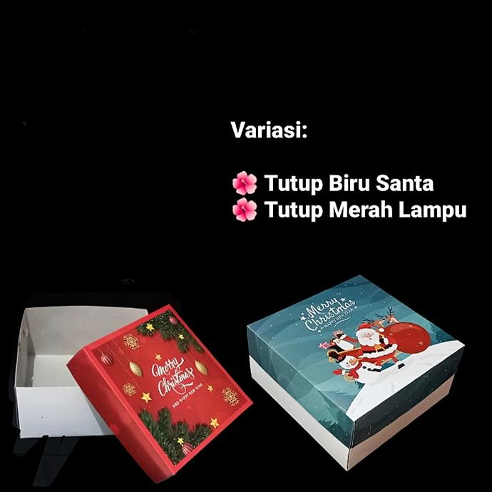 

box hampers cookies natal christmas kotak kue bolu packaging ukuran 25x25x12cm