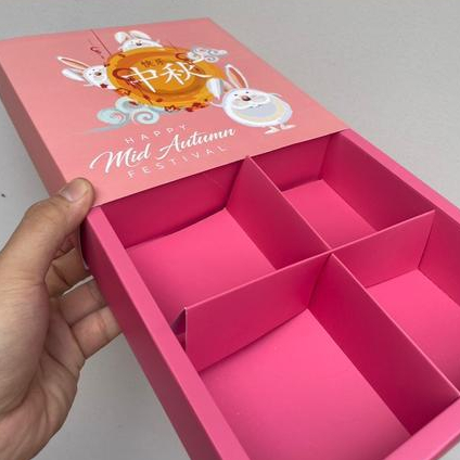 

Dus Paper Bag Paket Dusmooncake Kemasan 100gr Sekat 4 Violet + Paperbag + Card