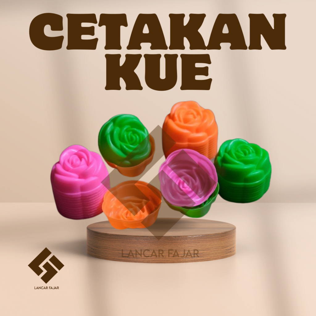 [12 biji] Cetakan Kue Mawar Plastik Kecil 5.3 cm / Cetakan Puding / Cetakan Bunga Mawar / Cetakan Pu