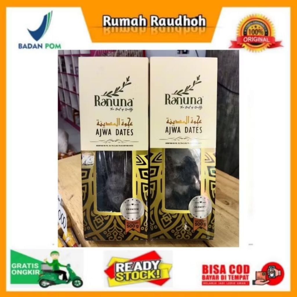 

KURMA AJWA RANUNA PREMIUM ORGANIC 500 GRAM