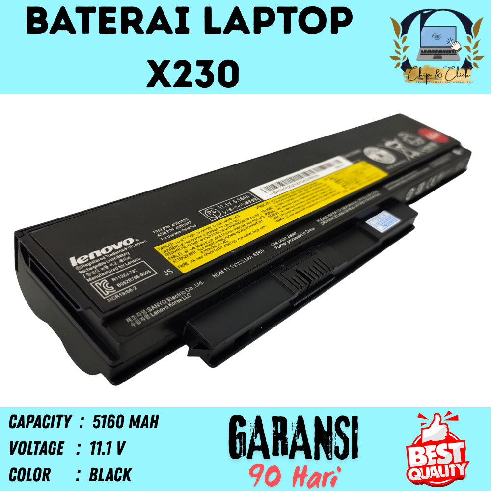 X230 Baterai Laptop Lenovo Thinkpad X230i BERGARANSI