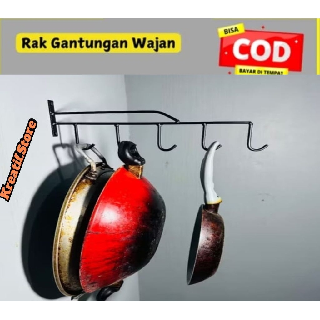 Gantungan Wajan Panci/Rak gantungan Wajan tempel dindingTerlaris