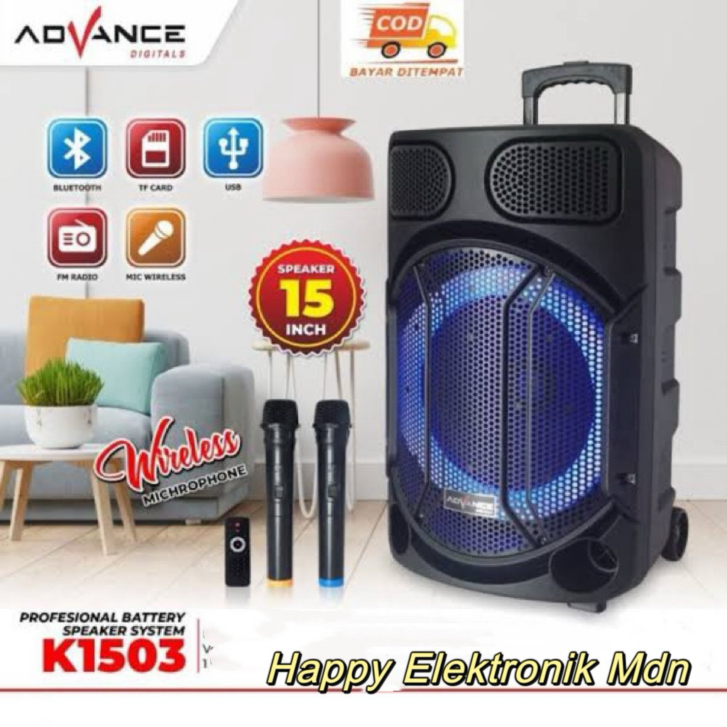 ADVANCE K1503 ADVANCE SPEAKER PORTALBE ADVANCE SPEAKER 15 INCH PORTABLE SPEAKER ADVANCE 15 INCH ADVA
