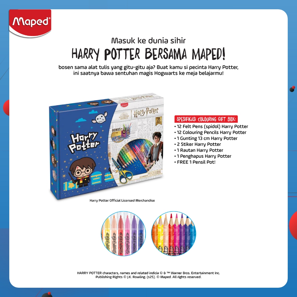 

Maped Harry Potter Set Mewarnai 35 pcs