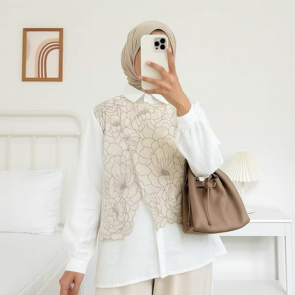 Rosita Top Korean Look Vest Bordel Matt Shakila Premium Blouse Trendy Elegan