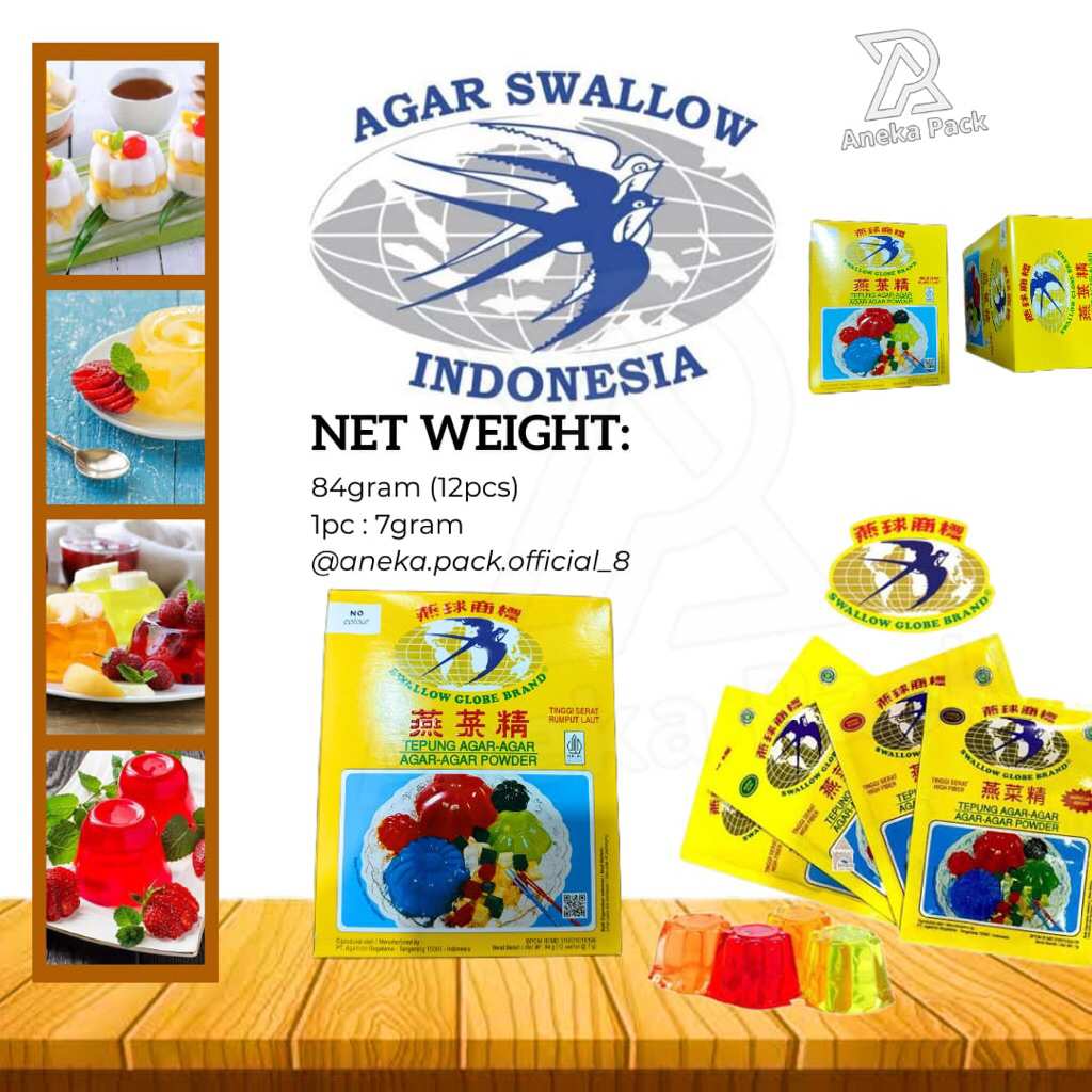 

agar agar merek swallow globe/puding