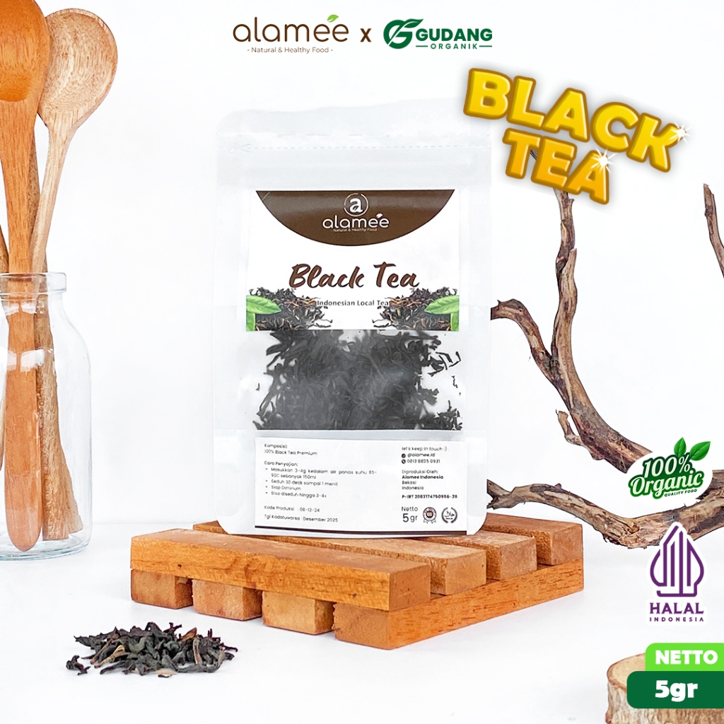 

alamee teh bunga black tea 5 gram aroma lembut rasa mendalam warna pekat tanpa bahan tambahan alami
