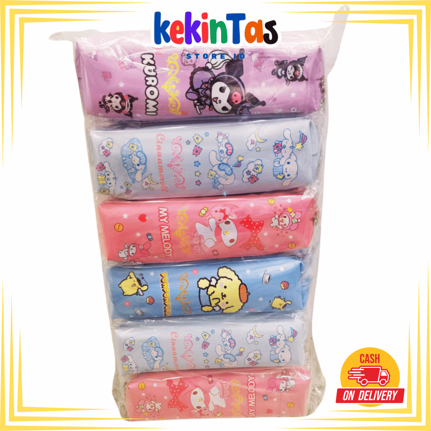 

KEKINTAS - Tempat pensil SANRRIO 004 tempatpencil anak sekolah TK SD SMP pencilcase softcase RANDOM