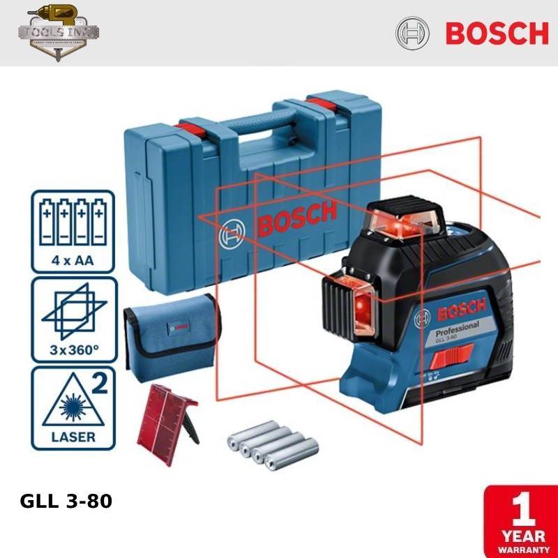BOSCH GLL 3-80 Line Level / Laser Level 3 Arah