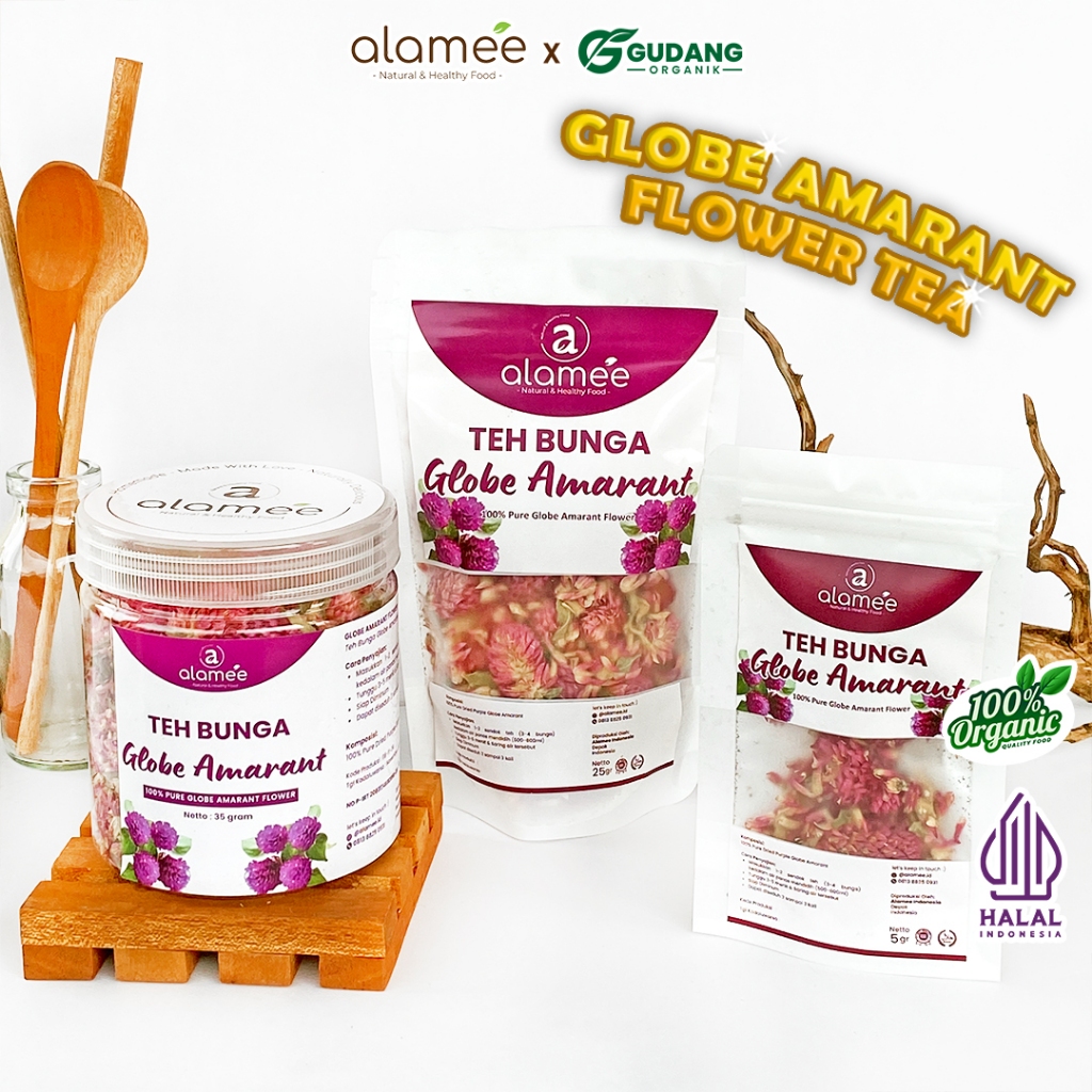

almee teh bunga purple globe amaranth menyajikan minuman tradisional yang menenangkan pikiran