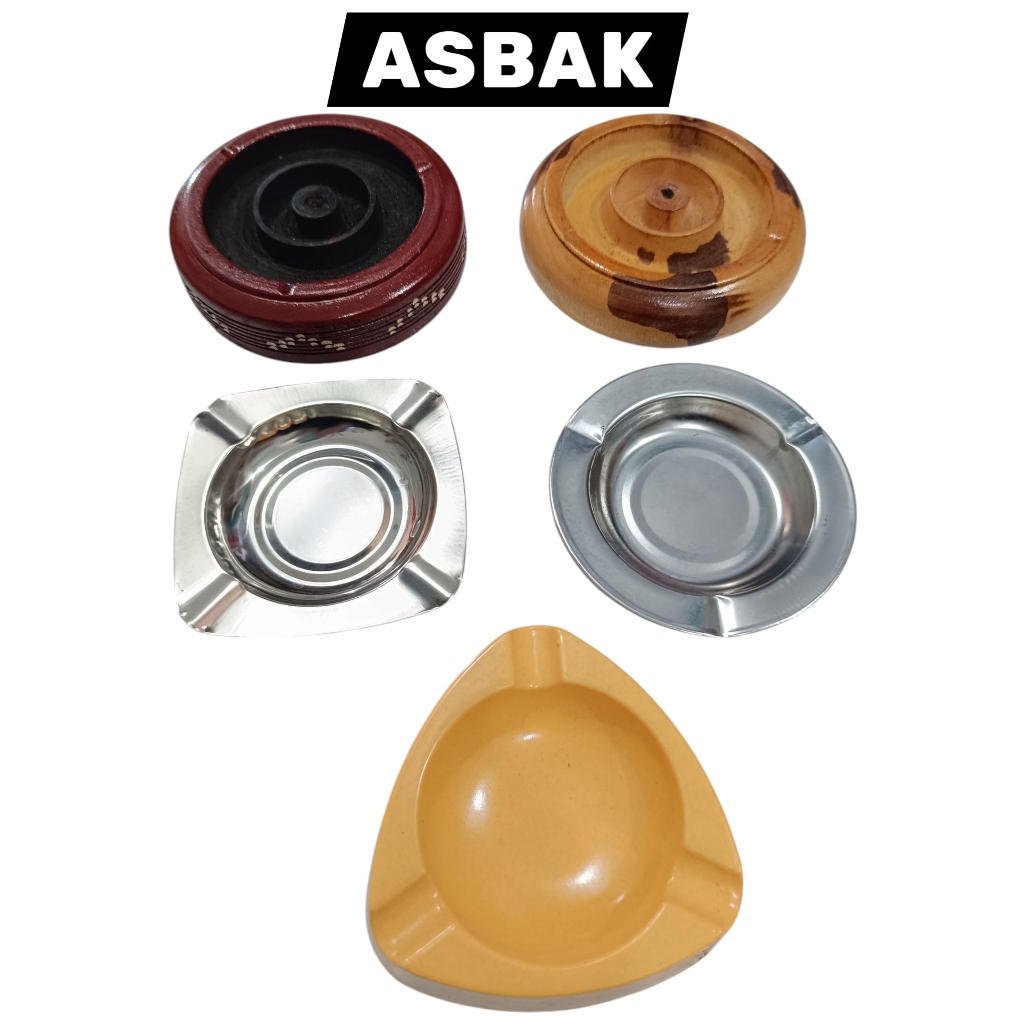 Asbak Kayu Pernis / Asbak Melamin / Asbak Stainless / Asbak Kayu Mahoni / Unik Souvenir