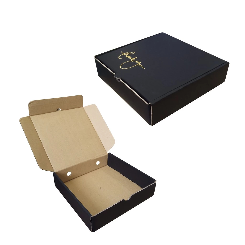 

5 Pcs Dus Die Cut Pizza Kemasan Hampers Kado Ukuran 21x21x5cm Warna Hitam Thank You