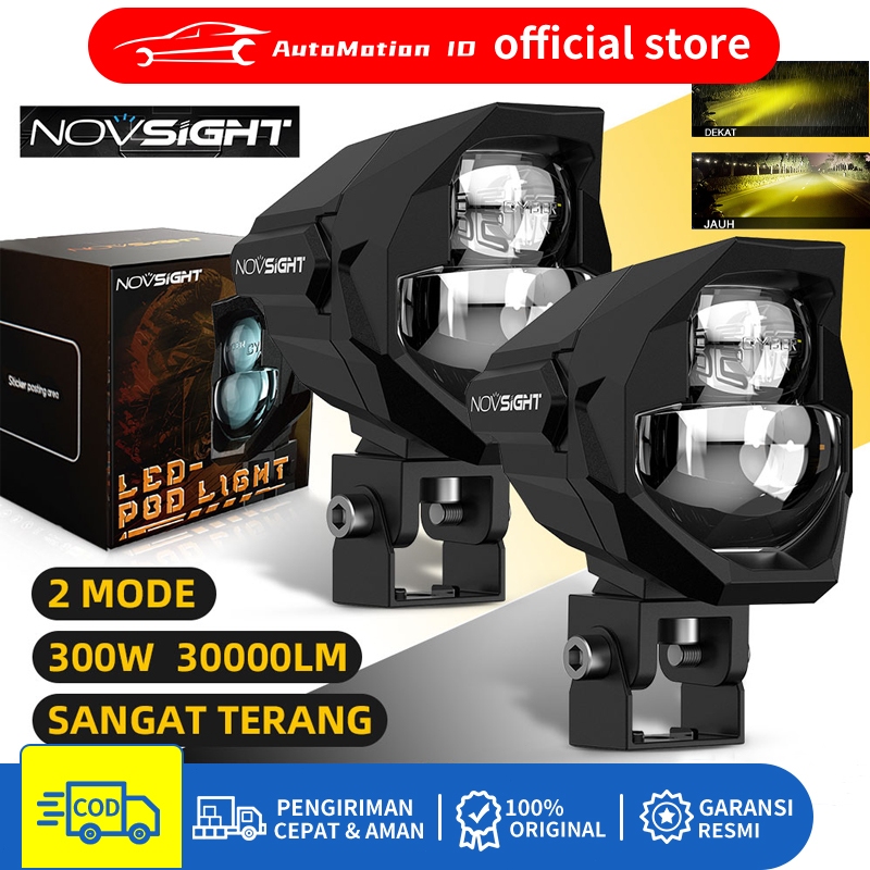 Lampu Sorot LED 300W BiLed Matrix Tahan Air Fog Lamp Kabut Kerja Mobil 2 Warna