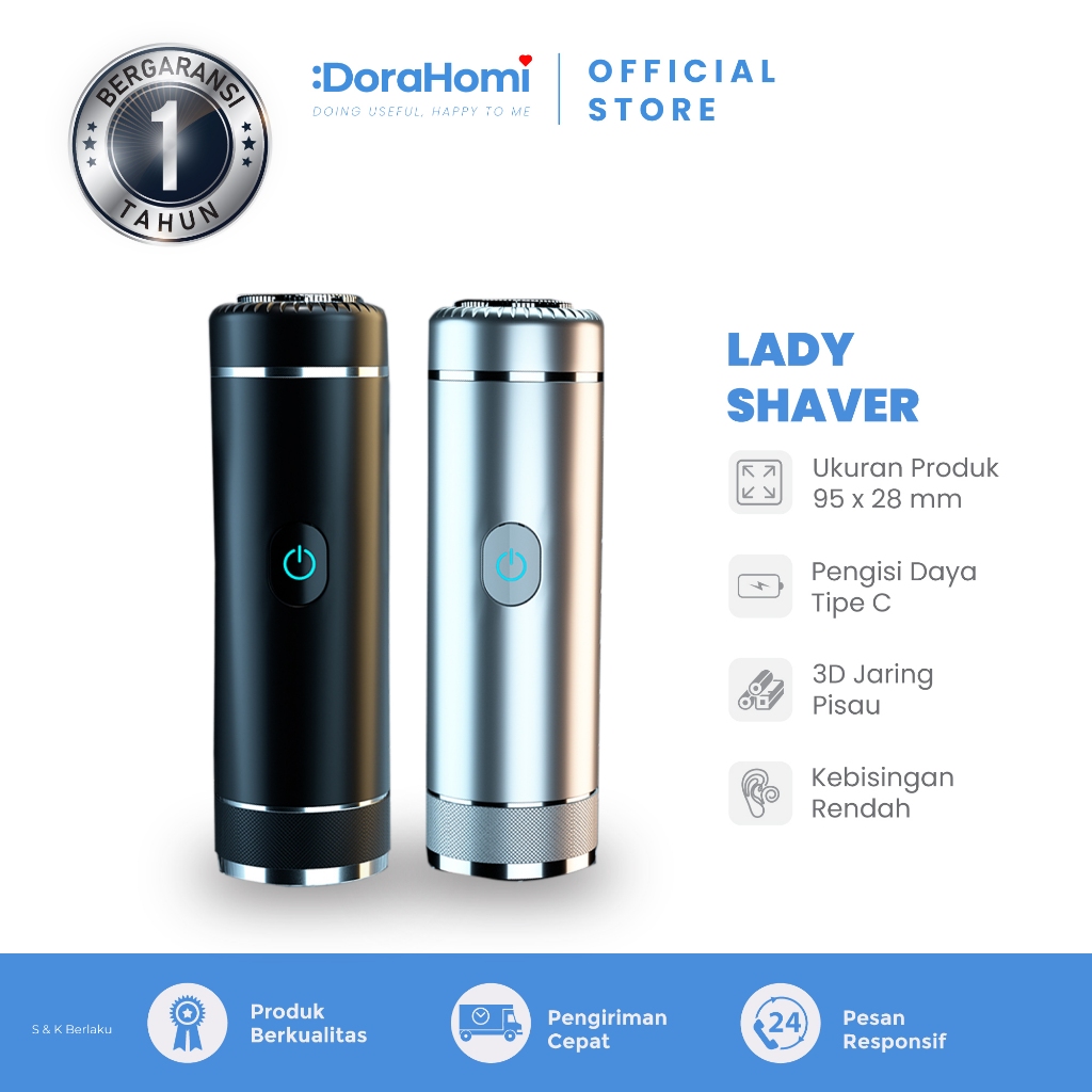 Dorahomi Pencukur Bulu Kemaluan Ketiak Lady Shaver Bulu Kaki Wanita