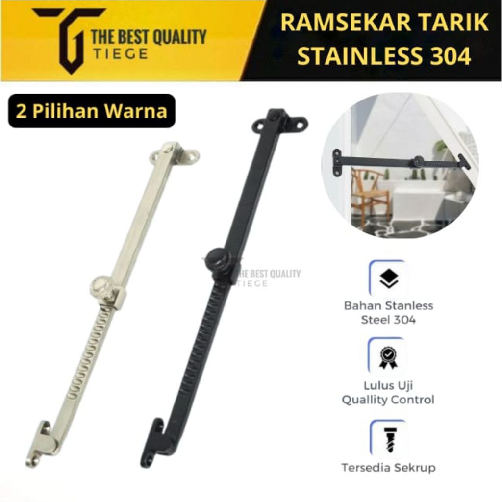 Ramsekar Tarik 35cm Stainless Tebal Penyangga Jendela Penahan Jendela Hak Angin