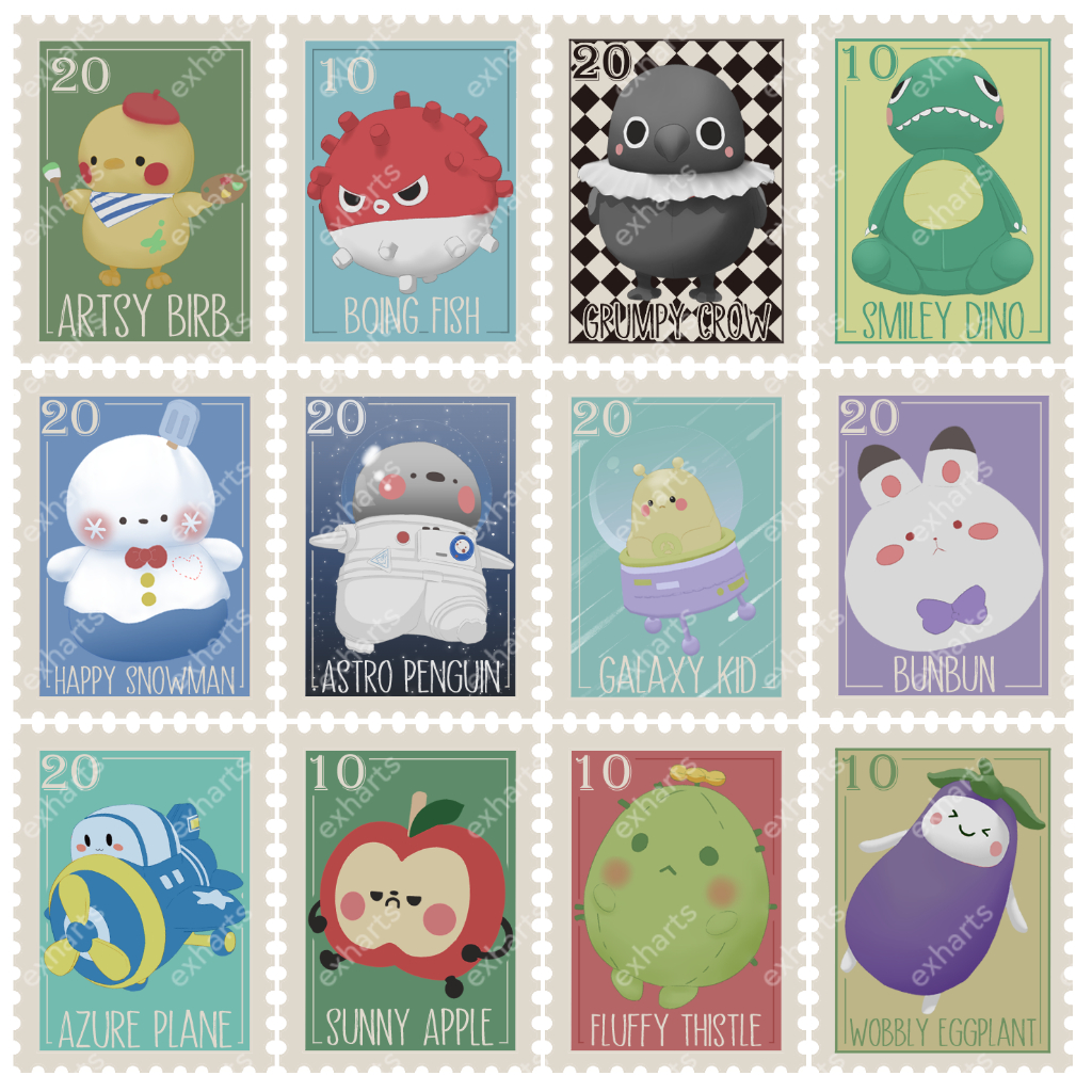 

Sticker Love and Deepspace Plushie Stamp & Glitter