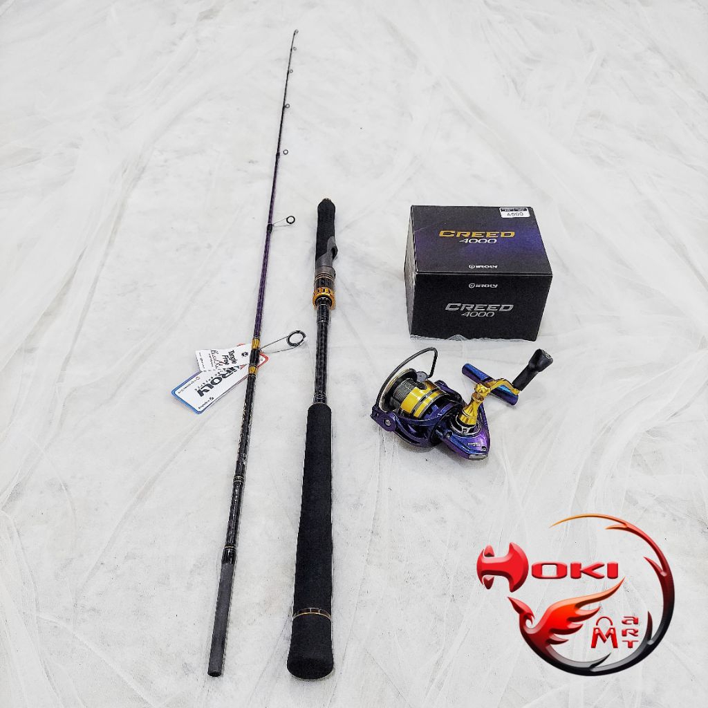 Free Soft lure Joran set iroly perseus spinning jigging 180 + iroly creed