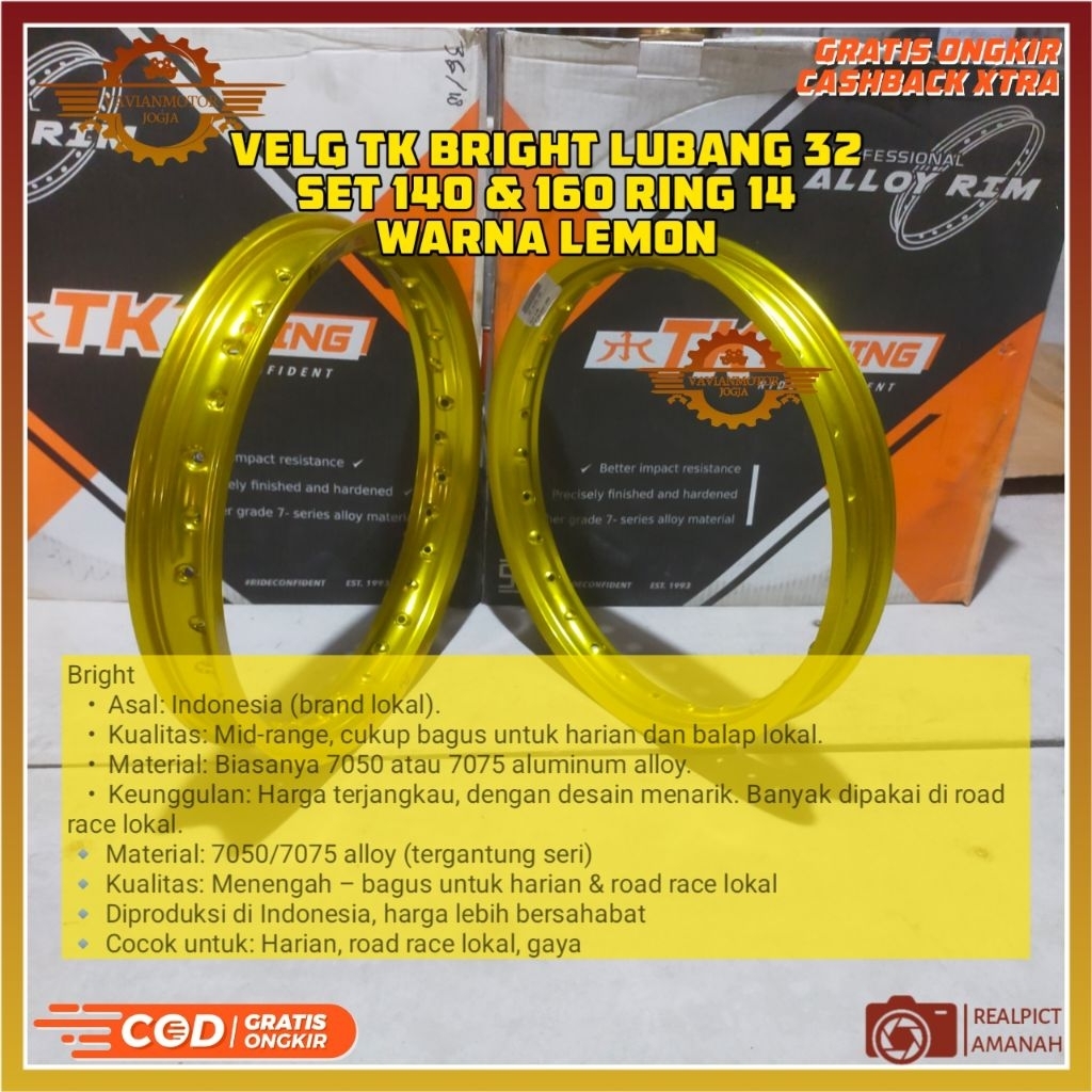 (Promo) Tangan Pertama Velg Velk Pelg Set 140 160 Ring 14 Velg 140-160 Ring14 140&160 Ring 14 TK Jap