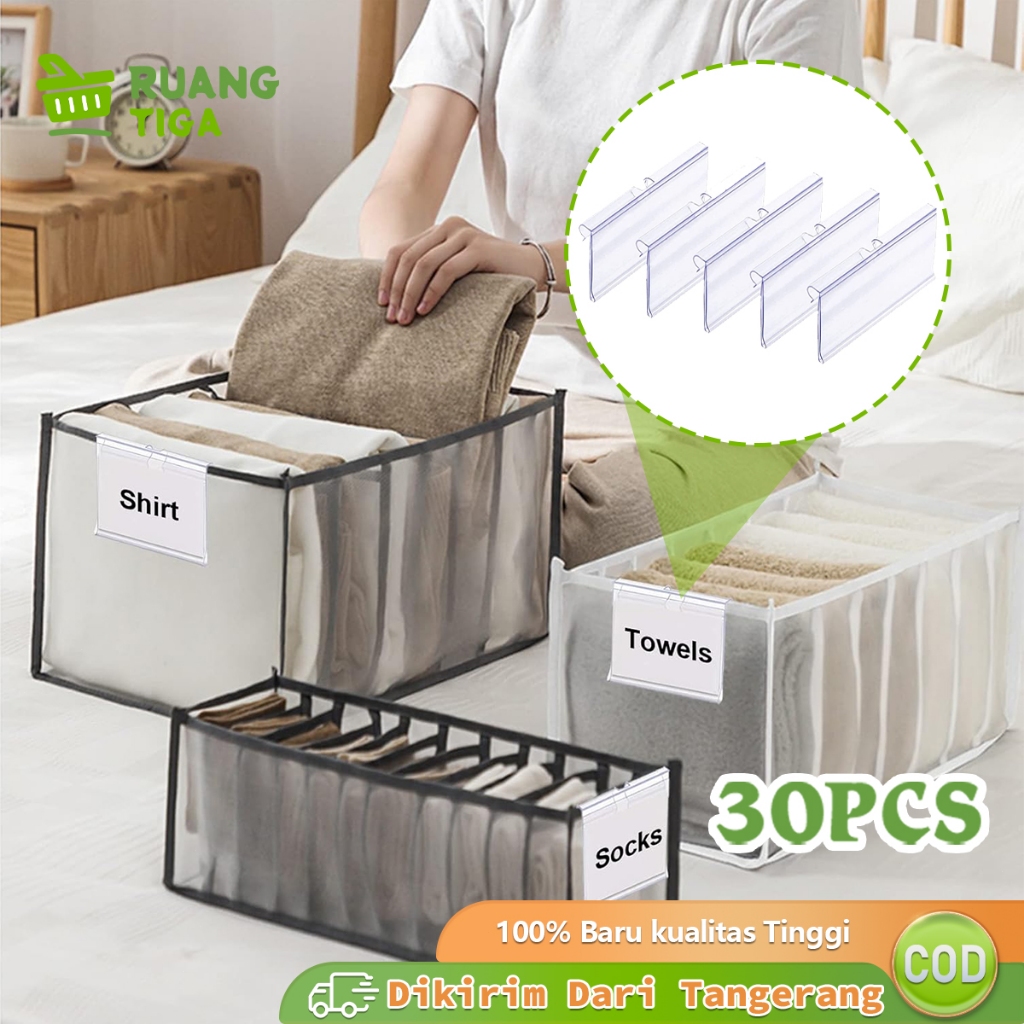 

30pcs Label Harga Mika 60*42mm Price Tag Holder PVC Name Tag Gantung Price Tag Card