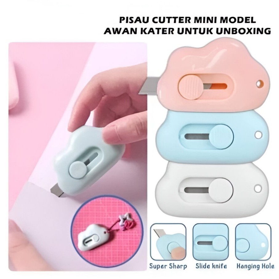 

cutter mini bentuk awan lucu pisau pemotong kertas