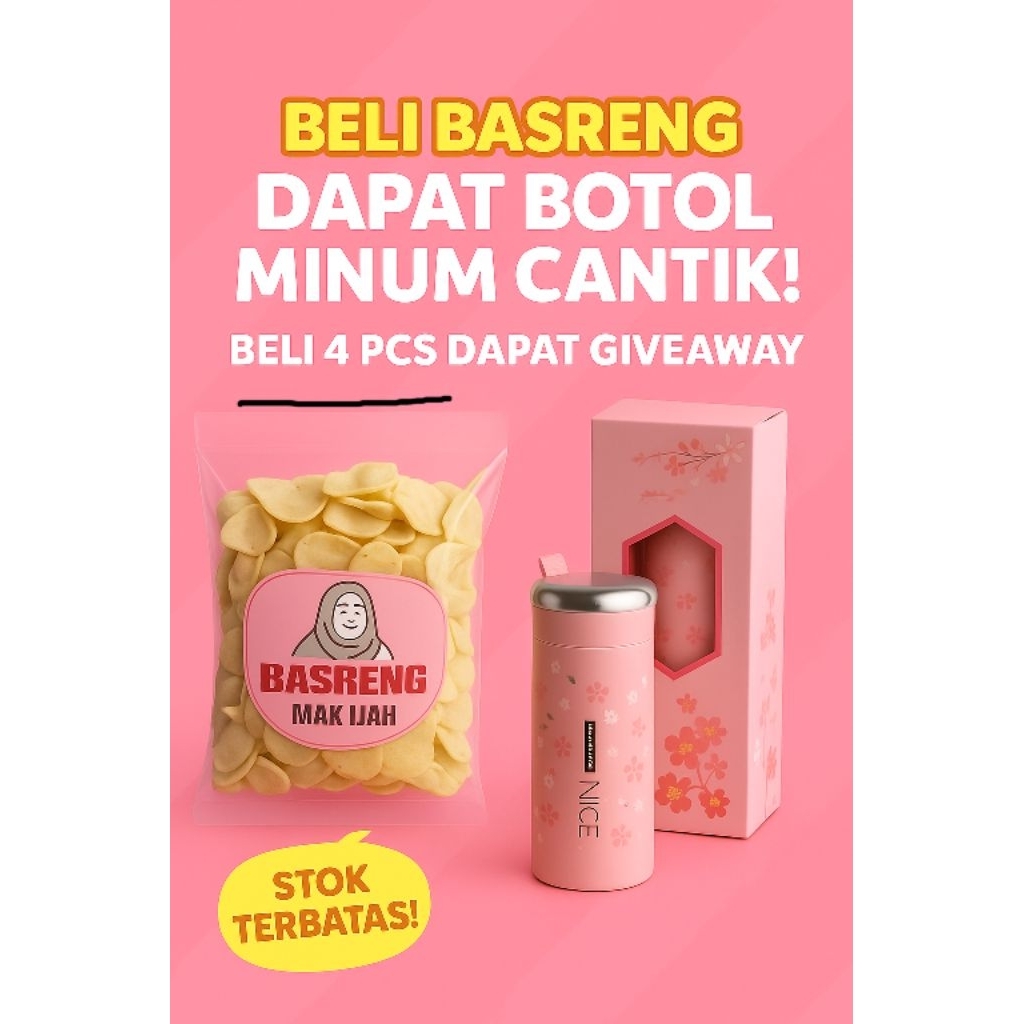 

Basreng premium pipih koin lebih renyah dan gurih (beli 4pcs dapat giveaway botol minum)