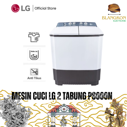 Mesin Cuci LG 2 Tabung 8 Kg P8000