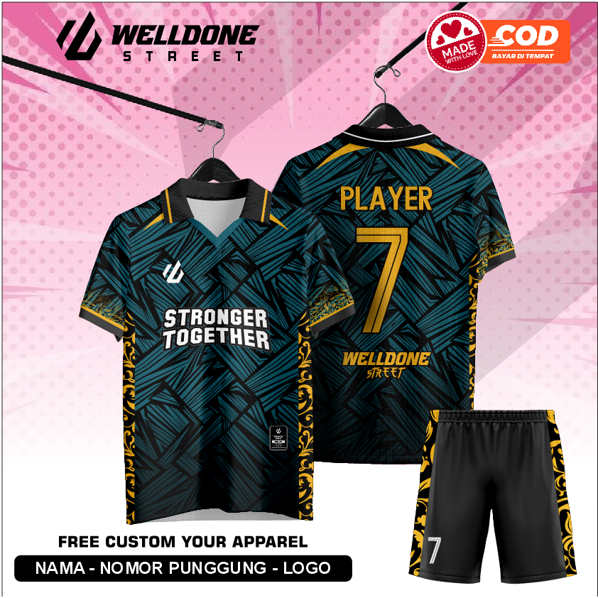 WELLDONE APPAREL  CUSTOM JERSEY BOLA BAJU FUTSAL VOLLY BISA SATUAN SETELAN DRYFIT A089 BATIK TERBARU