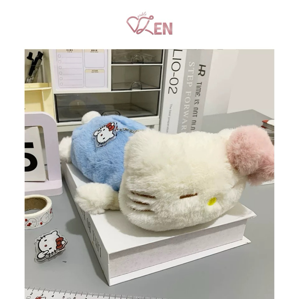 

double.zen ಇ. Hello Kitty Stitch Paus Little Dog Pencil Case (Tepak Kotak Tempat Penyimpanan Pensil lucu tas sekolah stationary storage bag)