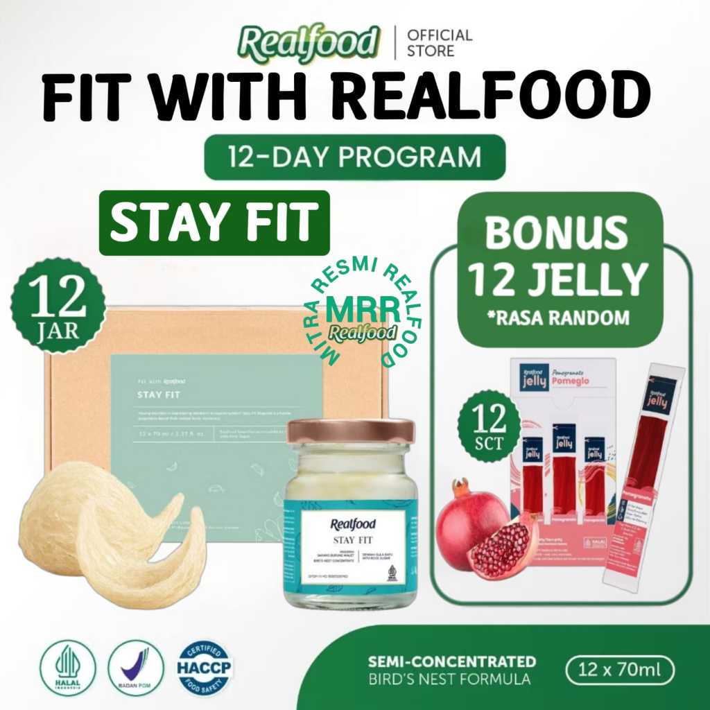 

Realfood Stay Fit 6 Botol & 12 Botol Bonus Jelly ( Minuman Sarang Burung Walet ) MRR