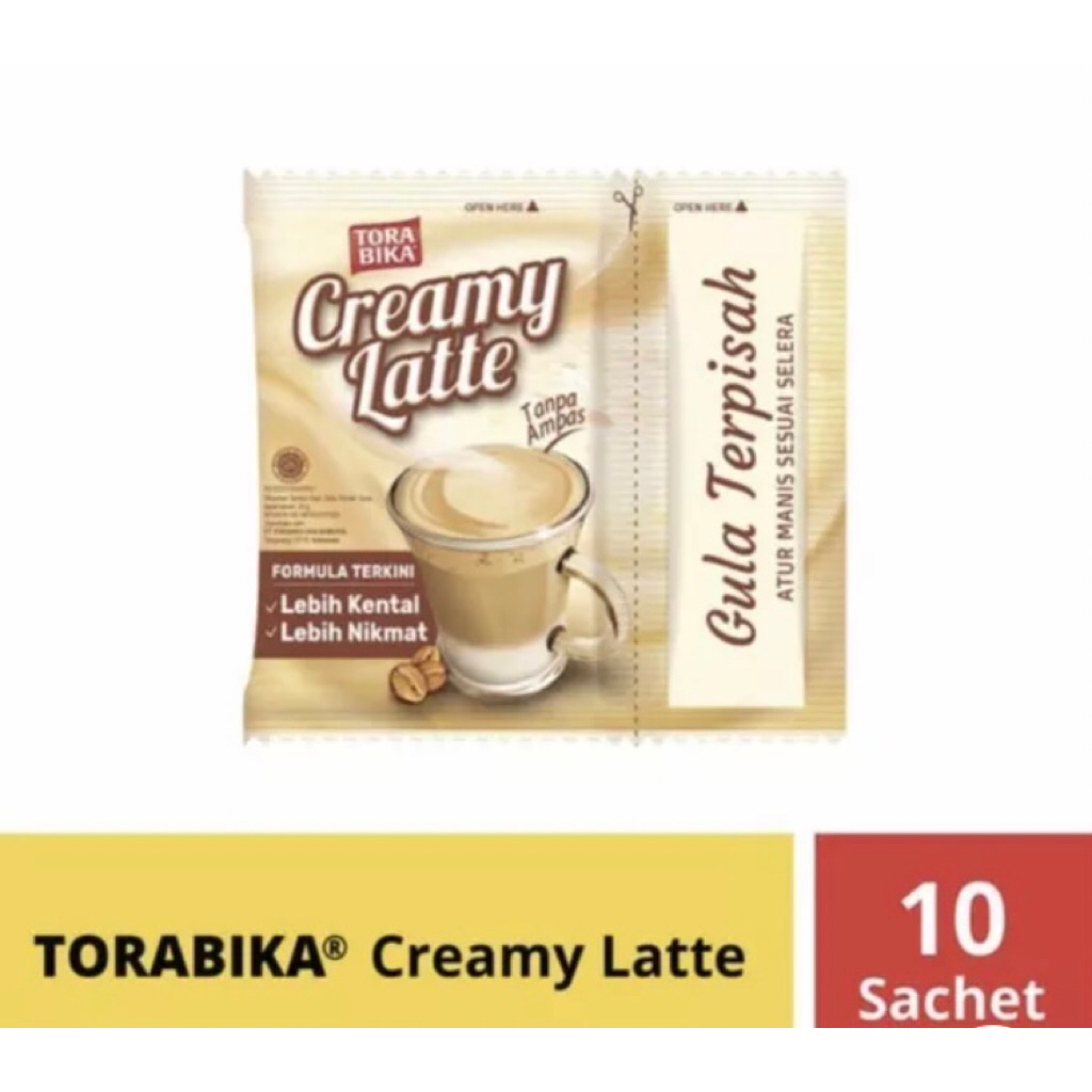 

Kopi Torabika Creamy Latte 25gr 1 Renceng isi 10 Sachet Instant Gula Terpisah