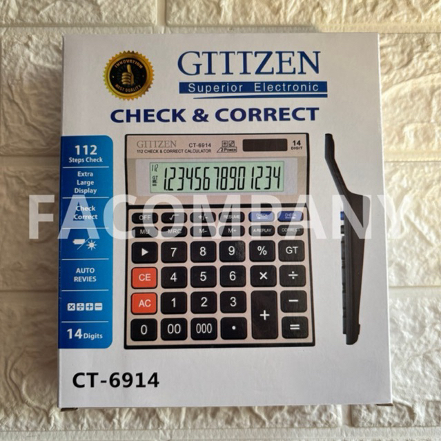 

TERMURAH‼️KALKULATOR DAGANG CT-6914 / 14 DIGIT CHECK & CORRECT
