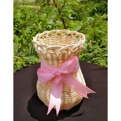 VAS BUNGA MINI BAHAN ROTAN / RATTAN