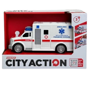 Cruzer 1:20 City Action Friction Ambulance - Putih Toys Kids Toy Mainan Anak Mobil-Mobilan Hiasan Mi