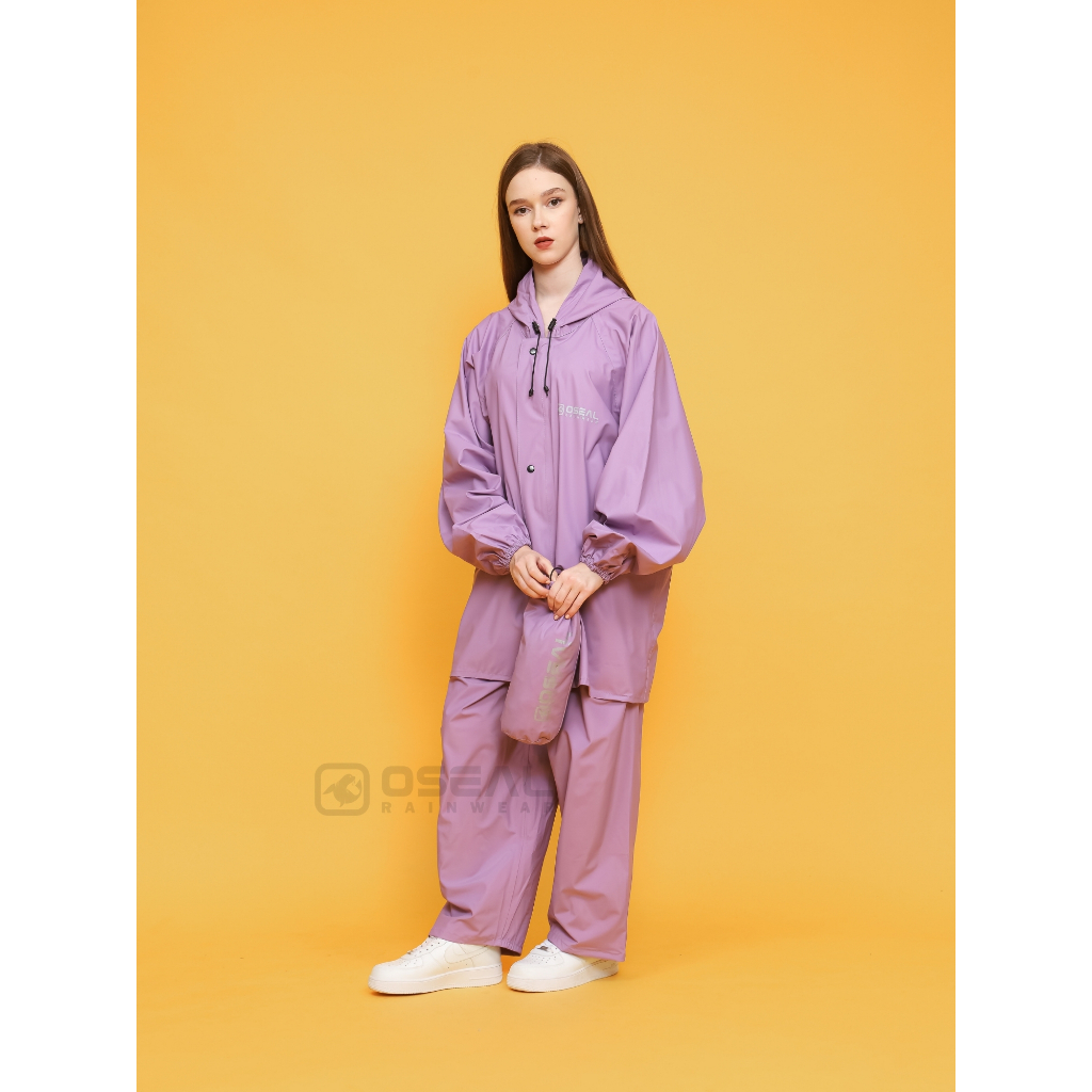 Jas Hujan OSEAL Full Seal Raincoat Mantel Pria Wanita Dewasa Aura Series Lilac