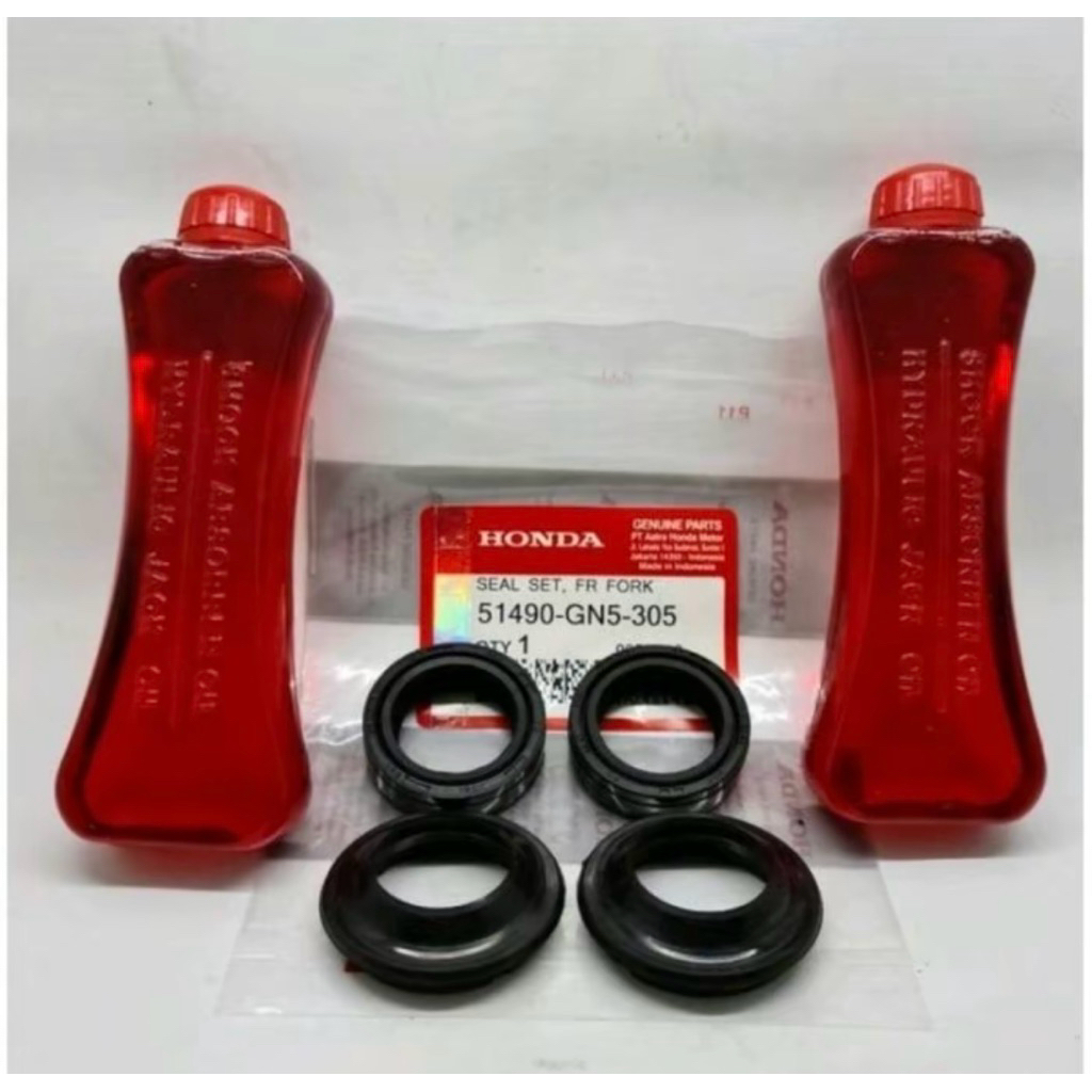 PAKET OLI SHOCK DEPAN+SEAL SHOCK MOTOR HONDA BEAT, SUPRA, VARIO 110 125