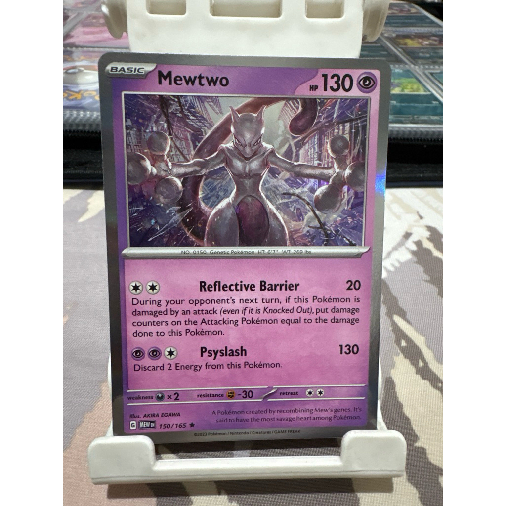 kartu pokemon original holo rare mewtwo mew 150/165