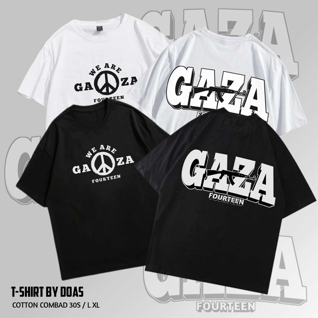 KAOS/TSHIRT GANGSTER WE ARE GANGSTER GAZA FOURTEEN