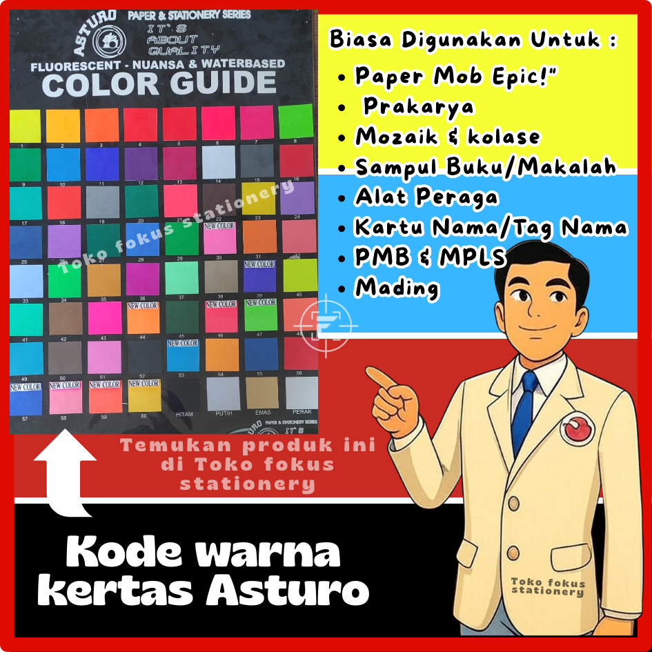

KERTAS ASTURO / KERTAS ASTURO ASLI / KERTAS ASTURO ORIGINAL/ KERTAS KARTON ASTURO / KERTAS ASTURO WARNA WARNI / ASTURO PAPER 40X60 / ASTURO KERTAS /