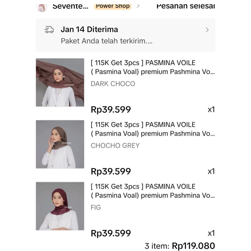 preloved pashmina voal