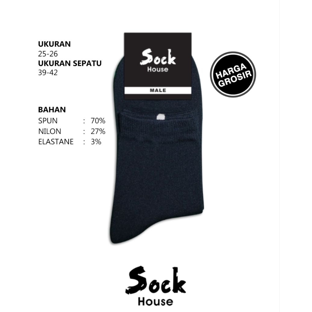 Socks House - Mundo Brands - Kaos Kaki Kerja Pria - Di Atas Mata Kaki