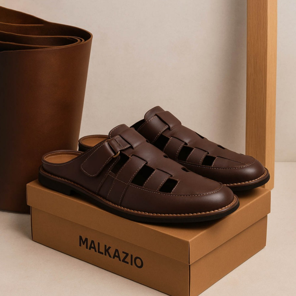 GMX 017 - REDIC BROWN | BIG SIZE 44 45 46 47 48 | Sepatu Sandal Bustong Pria Kulit Asli Ukuran Besar