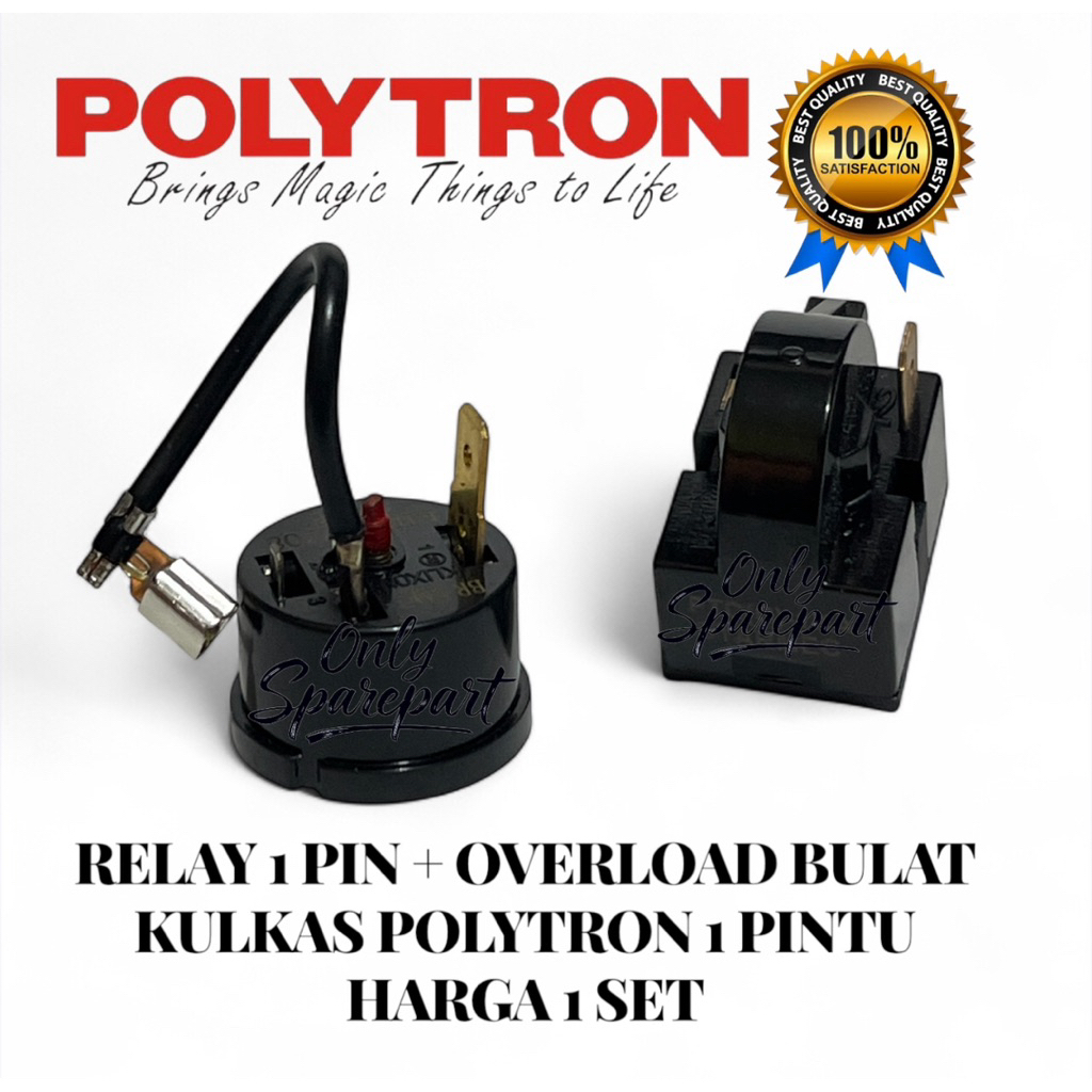 Overload kulkas Polytron 1 pintu + relay kulkas Polytron / overload bulat / relay kulkas 1 pin kanan