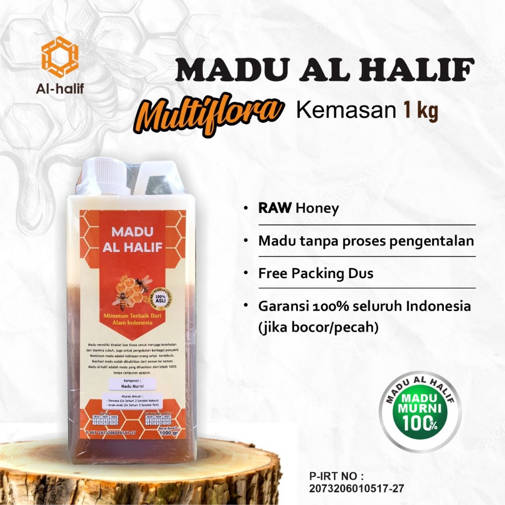 

Madu Murni/Madu Asli Nektar Multiflora100% Alami Pure Natural Raw Honey/Madu Al Halif