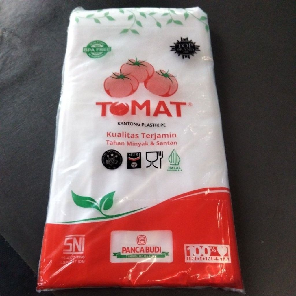 kantong plastik PE tomat ukuran 12x25