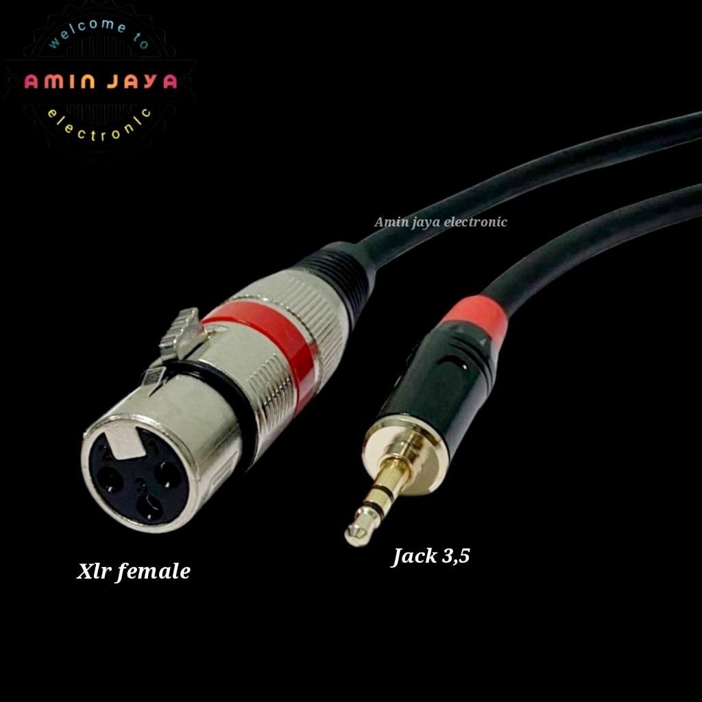 Kabel jack xlr female to jack aux 3,5 mm / jack aux 3,5 to xlr female