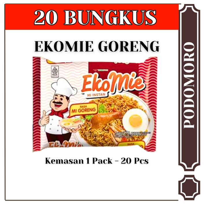

EkoMie Goreng 1 Dos isi 20 Pcs - Mie Instant - Mie Goreng Instant - rindupodomoro