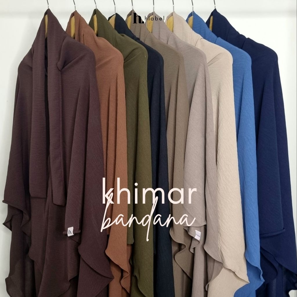 Hlabel | Khimar Bandana Crinkle Airflow - Hijab Instan Syari