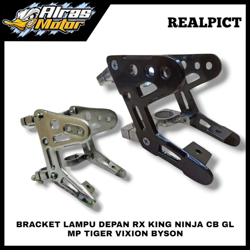 PANGKON LAMPU BRACKET BREKET KUPINGAN LAMPU DEPAN TIGER GL MP RX KING CB VIXION SCORPIO BYSON NINJA 