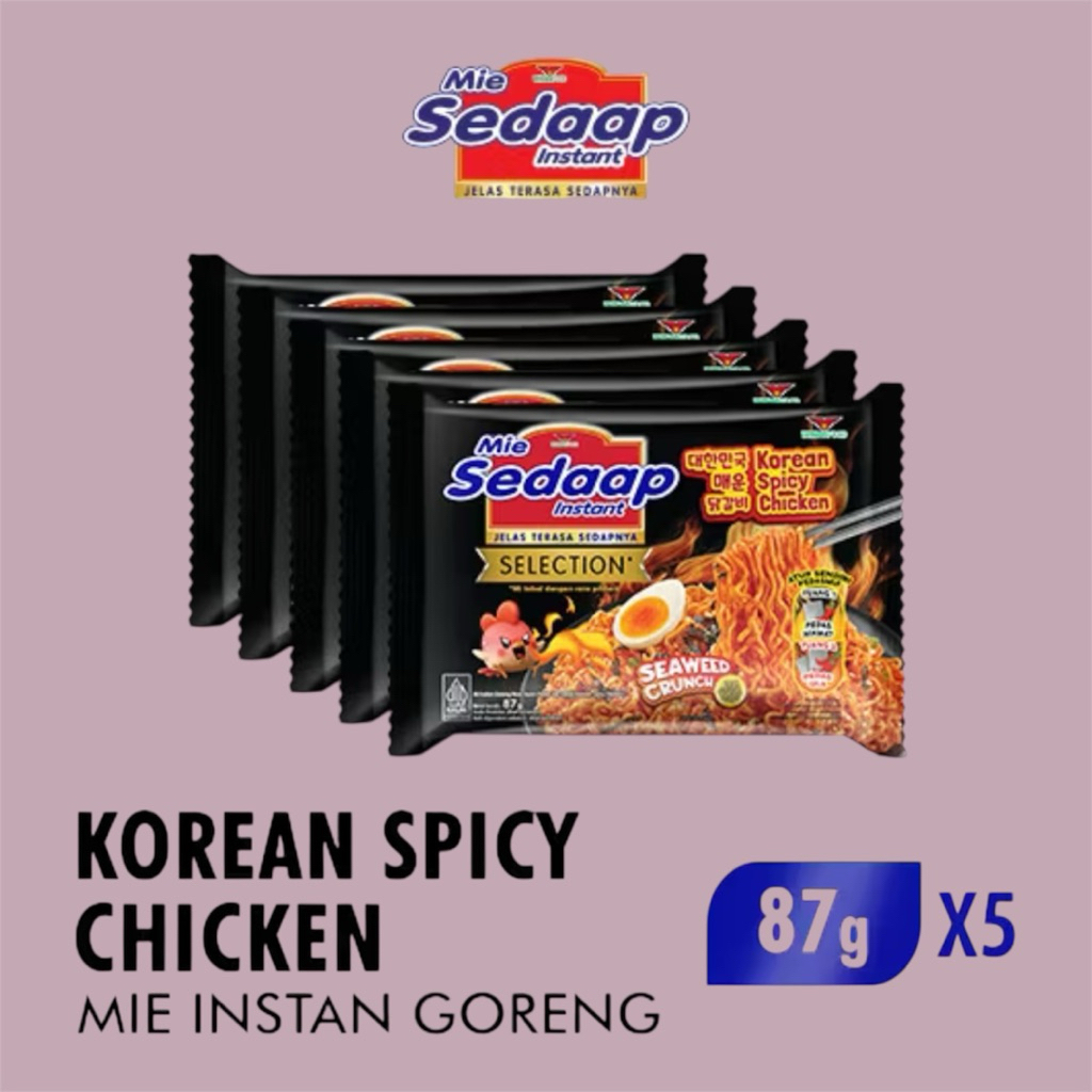 

Mie Sedaap Korean Spicy Chicken 87 g – Mi Tebal Ala Korea, Level Pedas Bisa Diatur, BPOM Resmi