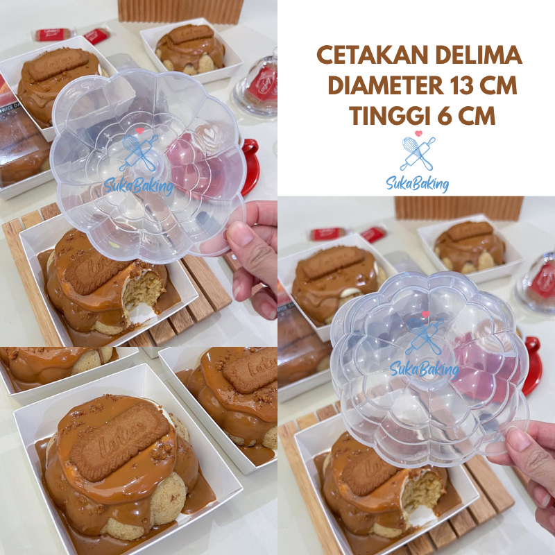 Loyang Puding DELIMA / Cetakan Pudding Bunga / Cetakan Bolu Ketan Hitam